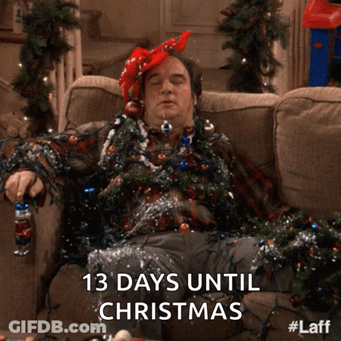 Man Laying On Couch 13 Days Until Christmas GIF