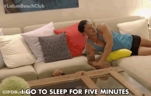 Man Laying On Couch I Go To Sleep For Five Minutes GIF