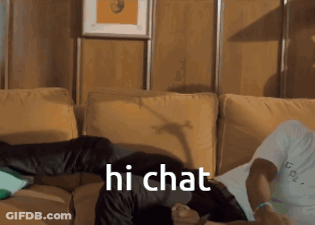 Man Laying On Couch Saying Hi Chat GIF
