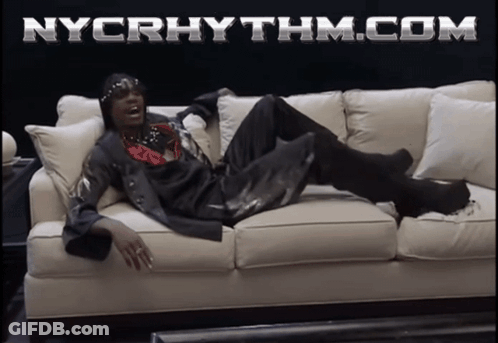 Man Laying On Couch With Nycrhythm.com GIF