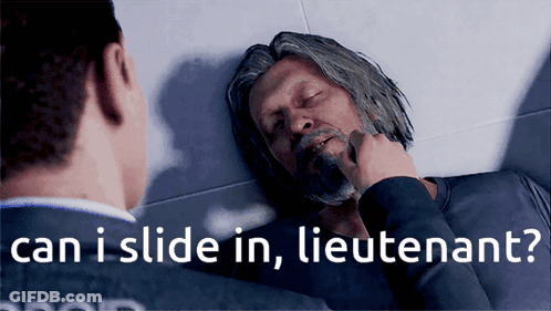Man Laying On Floor Saying Can I Slide In Lieutenant GIF