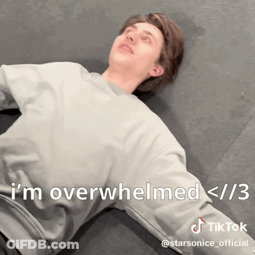 Man Laying On Floor Saying I'm Overwhelmed GIF
