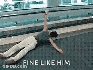 Man Laying On Floor With Arms Outstretched Saying Fine Like Him GIF