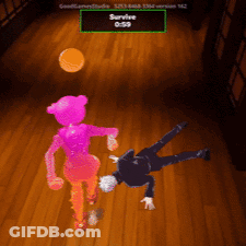 Man Laying On Floor Woman Running GIF
