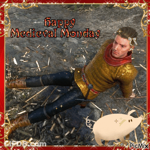 Man Laying On Ground Happy Medieval Monday GIF