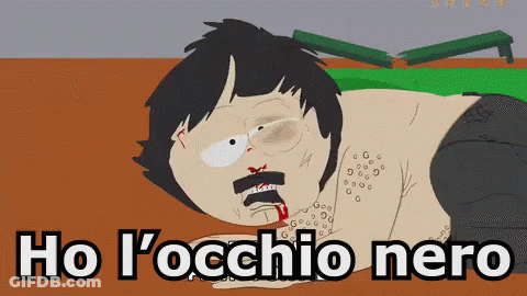 Man Laying On Ground Saying Ho L'occhio Nero GIF