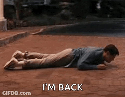 Man Laying On Ground Saying I'm Back GIF
