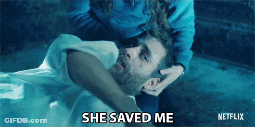Man Laying On Ground She Saved Me GIF