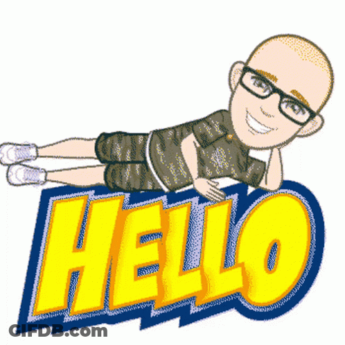 Man Laying On Hello Sign GIF