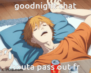 Man Laying On Pillow Saying Goodnight Chat Bouta Pass Out Fr GIF