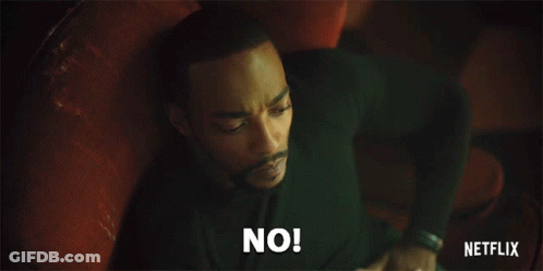 Man Laying On Red Couch Saying No GIF
