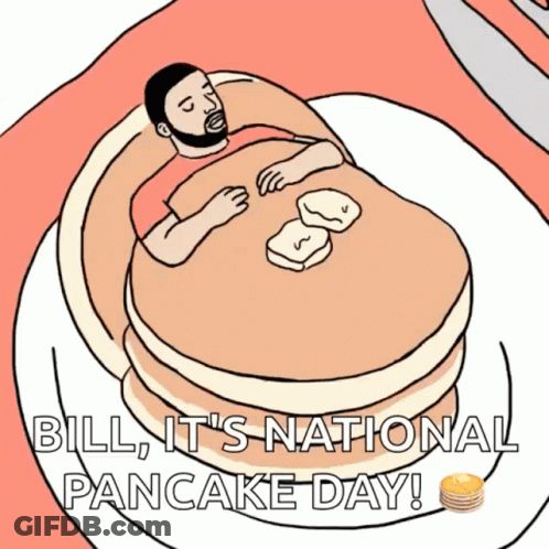 Man Laying On Stack Of Pancakes GIF