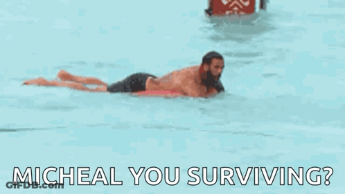 Man Laying On Stomach In Water Micheal You Surviving GIF