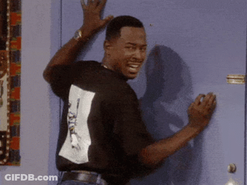 Man Leaning Against Door GIF