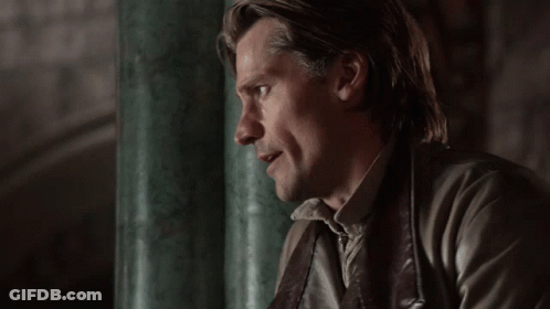 Man Leaning Against Green Pillar Mouth Open GIF