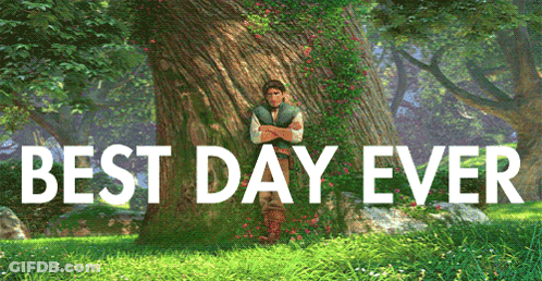 Man Leaning Against Tree Saying Best Day Ever GIF