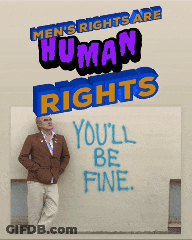 Man Leaning Against Wall Men's Rights Are Human Rights GIF