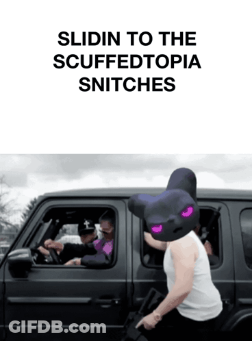 Man Leaving Car Slidin To The Scuffedtopia Snitches GIF