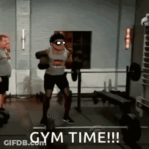 Man Lifting Barbell In Gym GIF