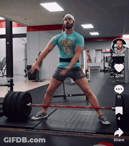 Man Lifting Barbell In Panic Train T-Shirt GIF