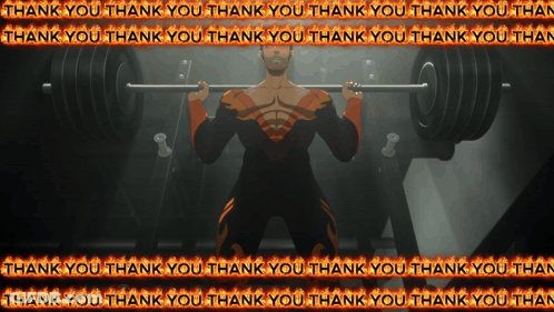 Man Lifting Barbell Saying Thank You GIF