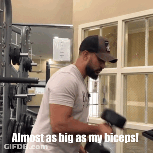 Man Lifting Dumbbell Almost As Big As My Biceps GIF