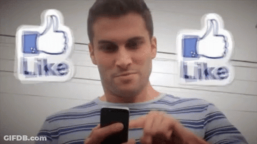 Man Likes Social Media GIF