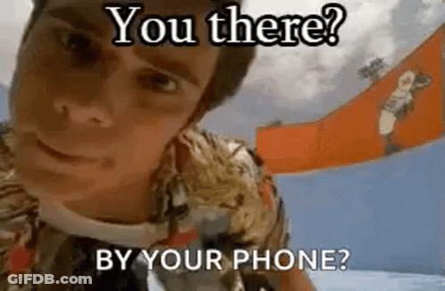 Man Looking At Camera Asking If He Is There By Phone GIF