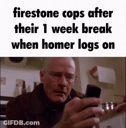 Man Looking At Cell Phone Firestone Cops After 1 Week Break Homer Logs On GIF