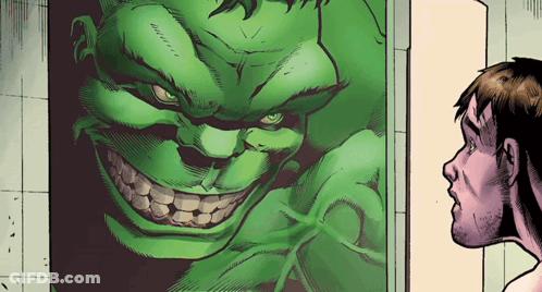 Man Looking At Hulk Drawing GIF