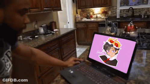 Man Looking At Laptop With Boy Picture GIF