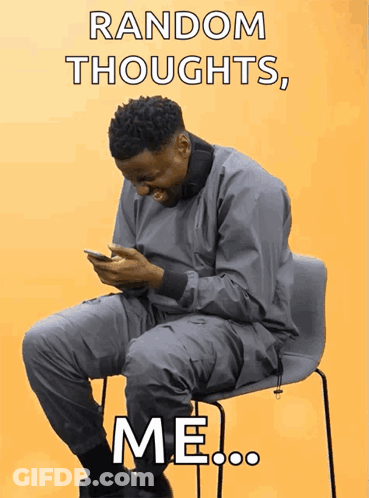 Man Looking At Phone Random Thoughts Me GIF