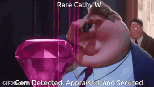 Man Looking At Pink Diamond Caption Rare Cathy W GIF