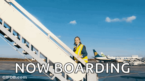 Man Looking At Plane At Airport GIF