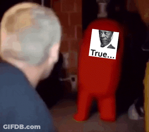 Man Looking At Red Among Us Character Saying True GIF