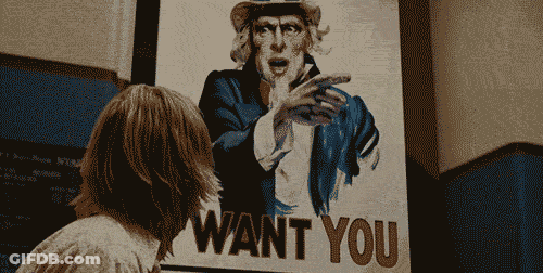 Man Looking At Want You Poster GIF
