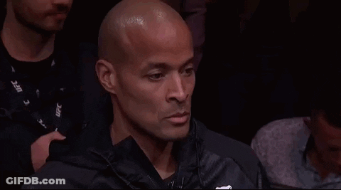 Man Looking Down With UFC Lanyard GIF