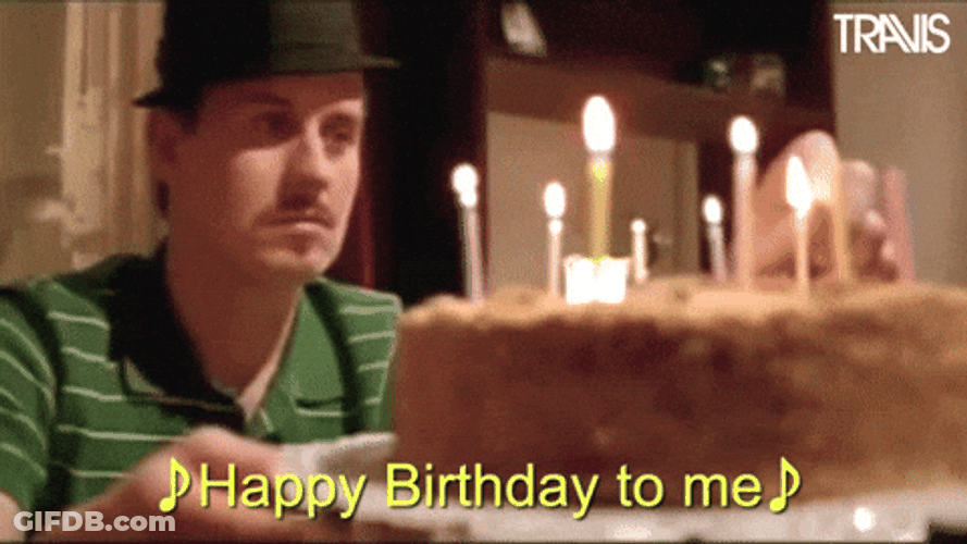 Man Looking On Birthday Cake GIF
