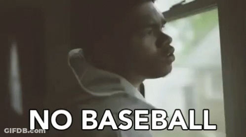 Man Looking Out Window Saying No Baseball GIF