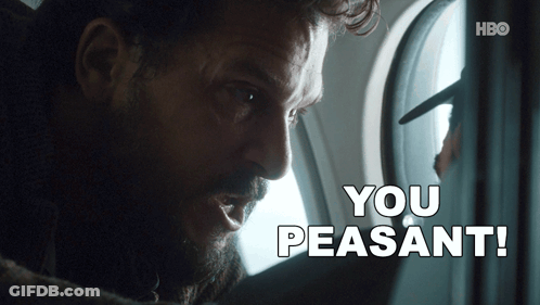 Man Looking Out Window Saying You Peasant GIF