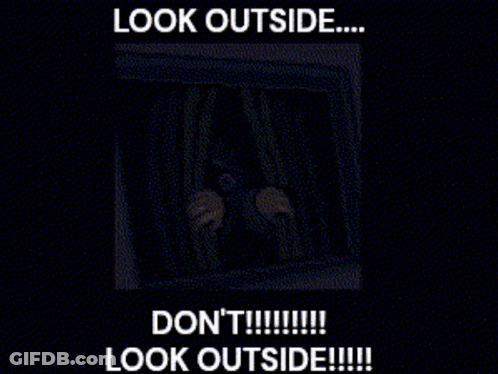 Man Looking Out Window With Words GIF