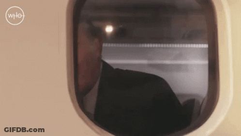 Man Looking Out Window With WPL Logo GIF