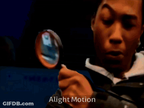 Man Looking Through Magnifying Glass Alight Motion GIF