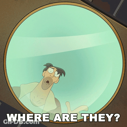 Man Looking Through Magnifying Glass Saying Where Are They GIF