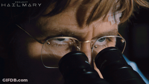 Man Looking Through Microscope Project Hailmary GIF