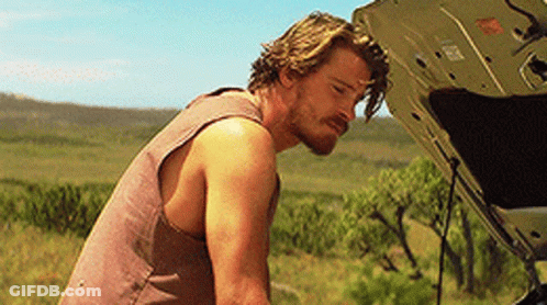 Man Looking Under Car Hood GIF