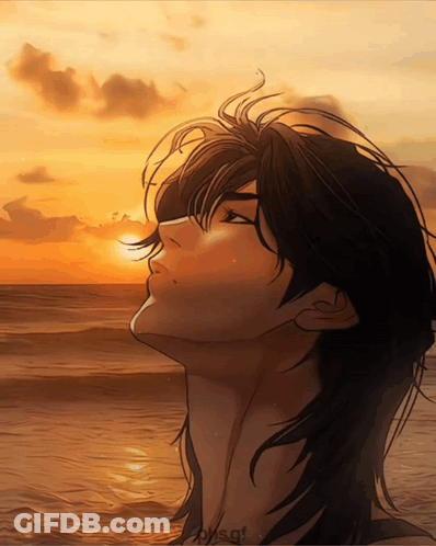 Man Looking Up At Sunset Bysg GIF