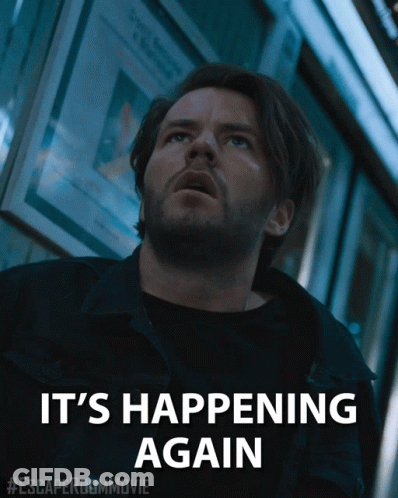 Man Looking Up It's Happening Again GIF