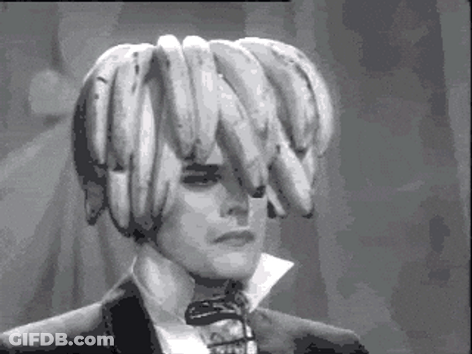 Man Loves His Crazy Banana Hair GIF