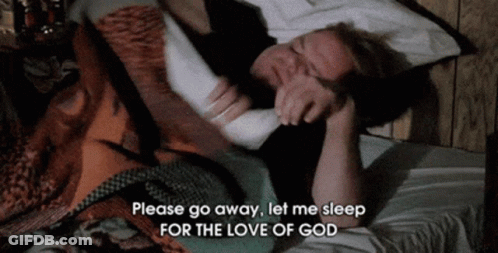 Man Lying In Bed Saying Please Go Away GIF